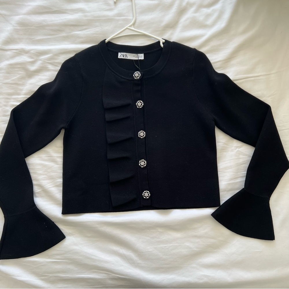 NWT Zara Jewel Button Cardigan